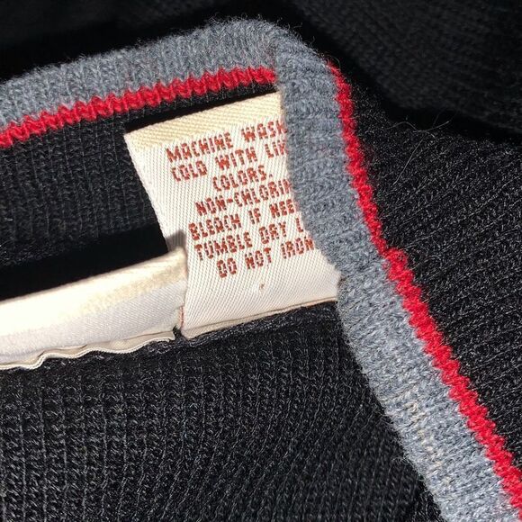 Vintage Black Red Striped Mock Neck Sweater Women’s Size Medium - Picture 14 of 14